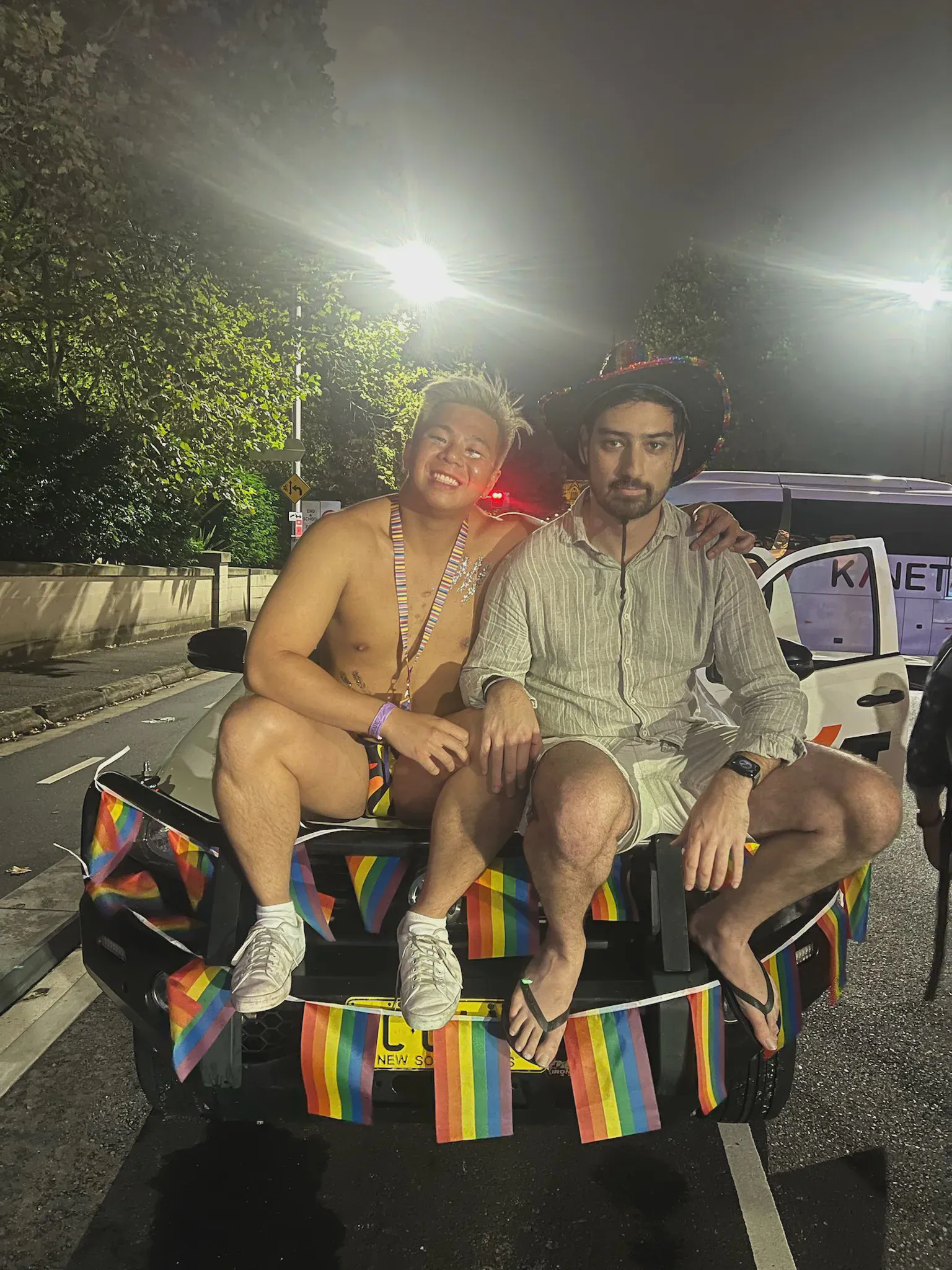 Zane and Sean on truck